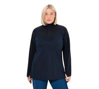Ulla Popken Sweatshirt, Stretch, Teddyfleece, Troyerkragen, Langarm Sudadera, Marine, 58-60 para Mujer