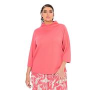Ulla Popken Sweatshirt, Struktur, Stehkragen, Zierfalten, 3/4-arm Sudaderas, Coral Oscuro, 54-56 para Mujer