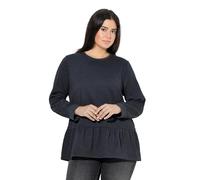 Ulla Popken Sweatshirt Volants Sudaderas, Negro, 48-50 para Mujer