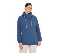 Ulla Popken Sweatshirt, Weiter Stehkragen, Taschen, Raglan-Langarm Sudadera, Azul, 56 para Mujer