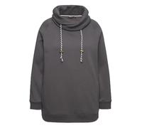 Ulla Popken Sweatshirt, Weiter Stehkragen, Taschen, Raglan-Langarm Sudadera, Graphitgrau, 54-56 para Mujer