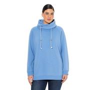 Ulla Popken Sweatshirt, weiter Stehkragen, Taschen, Raglan-Langarm Sudadera, Helle kornblume, 44-46 para Mujer