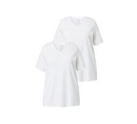 Ulla Popken t-Shirt, 2er Gleichfarbig Pack de 2 Camisetas básicas del Mismo Color, Blanco Roto, 50-52 Grande Mujeres