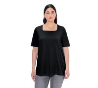 Ulla Popken T-Shirt, A-Linie, Carree-Ausschnitt, Halbarm, Camiseta Mujer, Black Beauty, 58/60