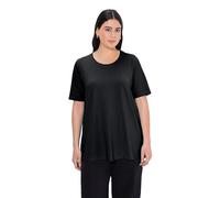 Ulla Popken T-Shirt, A-Linie, Rundhalsausschnitt, Halbarm, Camiseta Mujer, Black Beauty, 58/60