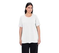 Ulla Popken T-Shirt, A-Linie, Rundhalsausschnitt, Halbarm, Camiseta Mujer, White out, 58/60