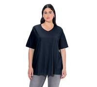 Ulla Popken T-Shirt, A-Linie, V-Ausschnitt, Halbarm Camiseta, Marine, 52-54 para Mujer