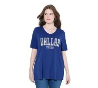 Ulla Popken T-Shirt mit Platziertem Druck, A-Line Camiseta, Azul Oscuro, 48-50 Mujeres