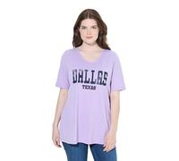 Ulla Popken T-Shirt mit Platziertem Druck, A-Line Camiseta, Lavanda, 50-52 Mujeres