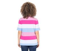 Ulla Popken T-Shirt, Ringel, Herz-Stickerei, Rundhals, Halbarm Camiseta de Rayas con Bordado clásico, Magnolia, 48-50 Mujeres