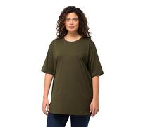 Ulla Popken T-Shirt, Rundhalsausschnitt, Relaxed, Halbarm Camiseta básica de Cuello Redondo, Verde Bosque, 50-52 Grande Mujeres
