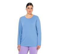 Ulla Popken T-Shirt, Slim, Rundhalsausschnitt, Langarm Camiseta, Aciano Brillante, 60 ES/62 ES Mujeres