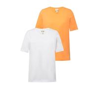 Ulla Popken T-Shirts, 2er-Pack, V-Ausschnitt, Halbarm, Biobaumwolle 2 Camisetas básicas, melocotón, 54-56 Mujeres