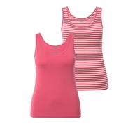Ulla Popken Tanktops, 2er-Pack, Rundhals, Ärmellos, Biobaumwolle Camiseta, Frambuesa, 48-50 Mujeres