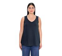Ulla Popken Top con Cuello en V, clásico, algodón Puro Camiseta, Outerspace para Mujer, 54 Grande
