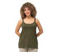 Ulla Popken Top de Tirantes Espagueti, Cuello Redondo, Mezcla de Modal, sin Mangas Bosque Verde 46+ 728664201-46+