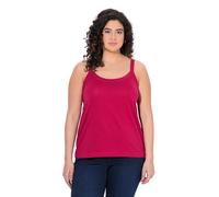 Ulla Popken Top de Tirantes Espagueti, Cuello Redondo, Mezcla de Modal, sin Mangas Frambuesa Oscuro 50+ 728664531-50+