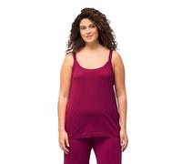 Ulla Popken Top de Tirantes Espagueti, Cuello Redondo, Mezcla de Modal, sin Mangas Rojo Magnolia 50+ 728664820-50+