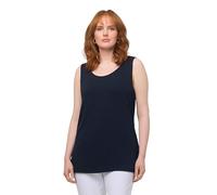 Ulla Popken Top, elástico, Abertura Lateral, crepé, Selection Azul Medianoche 58+ 666765769-58+