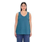 Ulla Popken Top, Escote en V, Corte clásico, sin Mangas Azul Vaquero 50+ 724584721-50+