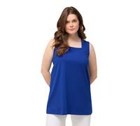 Ulla Popken Top Largo, Ajuste clásico, Cuello Cuadrado, sin Mangas Azul Cobalto 62+ 807310760-62+