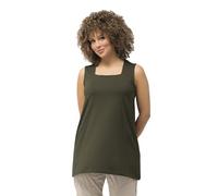 Ulla Popken Top Largo, Ajuste clásico, Cuello Cuadrado, sin Mangas Bosque Verde 42+ 807310201-42+