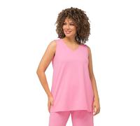 Ulla Popken Top Línea A, Cuello en V, Sin Mangas 807291 Camiseta, Rosa Claro, 64 ES/66 ES Mujeres