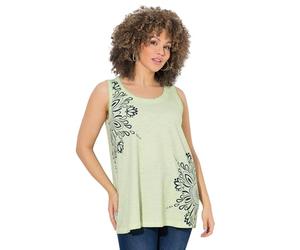 Ulla Popken Top, Mandalas, línea A, Cuello Redondo, sin Mangas lichte limoen 50+ 838504409-50+