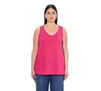 Ulla Popken Top, V-Ausschnitt, Classic, Ärmellos Camisetas, Rosa Magentapink, 54-56 Mujeres