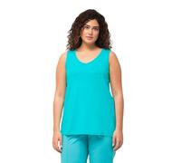 Ulla Popken Top, V-Ausschnitt, Classic, Ärmellos Camisetas, Aqua Profundo, 48-50 Mujeres