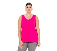 Ulla Popken Top, V-Ausschnitt, Classic, Ärmellos Camisetas, Rosa Magentapink, 58-60 Mujeres