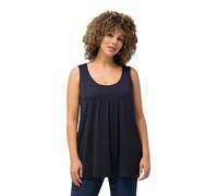 Ulla Popken Top, Zierfalten, A-Linie, Rundhals, ärmellos, Modal, Camisetas Mujer, mohn,