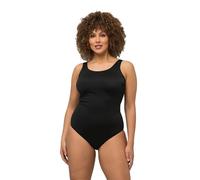 Ulla Popken Traje de Baño con Forro Extrasuave, Fruncido Lateral Sola Pieza para Mujer, Negro, 60/62