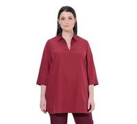 Ulla Popken Túnica Larga de Lyocell, línea A, Cuello Camisero, Manga 3/4 Rojo púrpura 42+ 852035546-42+
