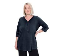 Ulla Popken - Túnica para Mujer, Tallas Grandes, Tallas Grandes, Talla Grande, con Flecos, Cuello en Forma de corazón, Manga 3/4