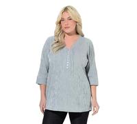 Ulla Popken - Túnica para Mujer, Tallas Grandes, Tallas Grandes, Talla Grande, diseño de Burbujas, Escote en Forma de corazón, Plisado, Manga 3/4