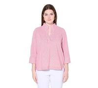 Ulla Popken Túnica, Rayas, Cuello Chimenea, más Larga por detrás, Manga 3/4 Rosa 50+ 836695803-50+