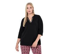Ulla Popken Ulla Popken - Camiseta Larga para Mujer, Tallas Grandes, Negro, 54