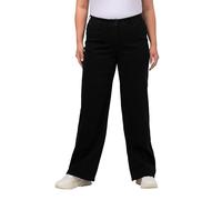 Ulla Popken Vaqueros Anchos, Pantalones Mujer, Negro, 36W / 30L