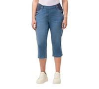 Ulla Popken Vaqueros Capri con Cintura Elástica Sienna Jeans, Azul, 50 para Mujer