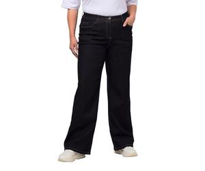 Ulla Popken Vaqueros Mandy, Forma Recta Con 5 Bolsillos, Cintura Confortable, Elásticos, Jeans Mujer, Vaquero Azul Oscuro, 32W / 30L