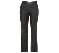 Ulla Popken Vaqueros Mandy, Forma Recta con 5 Bolsillos, Cintura Confortable, Elásticos, Pantalones Mujer, Negro, 38W / 30L