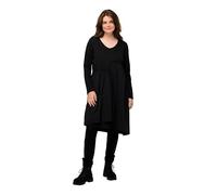 Ulla Popken Vestido Acampanado con Parte Tejida asimétrica, Negro, 48-50 para Mujer