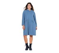 Ulla Popken Hoodiekleid, A-Linie, Sweat, Kapuze, Raffbänder, Langarm Vestido, Azul, 50-52 Mujeres