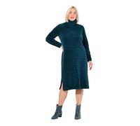 Ulla Popken Vestido de Chenilla, Punto con Textura, Cuello Alto, Manga Larga bencina 46+ 833076751-46+