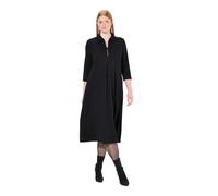 Ulla Popken Vestido de Punto, Cremallera Brillante, Manga 3/4 Negro 46+ 834178100-46+