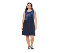 Ulla Popken Vestido de Punto de Rayas para Mujer Tallas Grandes Tallas Grandes Tallas Grandes, Marine, 50-52