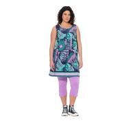 Ulla Popken - Vestido de Punto Estampado para Mujer, Tallas Grandes, Tallas Grandes, sin Mangas, línea A, Cuello Redondo, Marine, 44-46