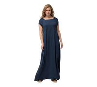 Ulla Popken Vestido de Punto Smok, Forma en A, Escote Cuadrado, Media Manga Azul Oscuro 62+ 807665734-62+