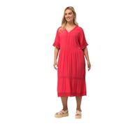 Ulla Popken Vestido de túnica de Encaje, línea A, Cuello en V, Media Manga, Rosado, 24-26 para Mujer